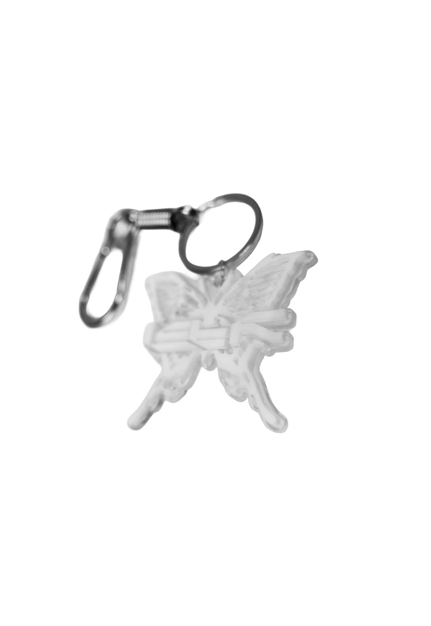 3D Acrylic Butterfly LCTR Keychain + Metal Carabiner